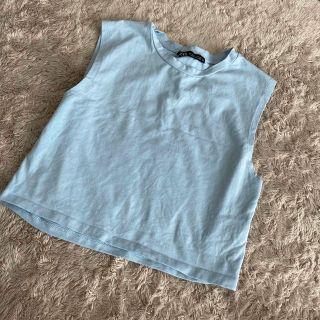 ザラ(ZARA)のZARAタンクトップ　水色新品(Tシャツ(半袖/袖なし))