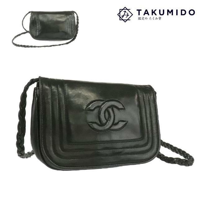 シャネル ミニショルダーバッグ ココマーク 中古 ブラック ラムスキン CHANEL 【中古】 | 肩掛け ポシェット かばん バック レディース  ファッション 黒 鞄 ハイブランド カバン ABランク | フリマアプリ ラクマ