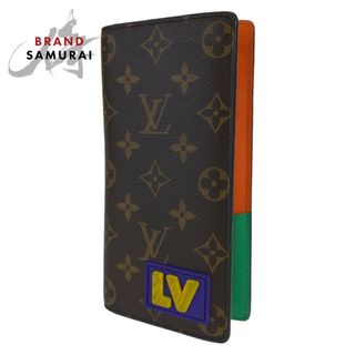 ルイヴィトン(LOUIS VUITTON)のLOUIS VUITTON ルイヴィトン モノグラム ポルトフォイユブラザNM ラバーパッチ ブラウン 茶 マルチカラー PVC M80523 二つ折り長財布 メンズ 402205 【中古】(長財布)