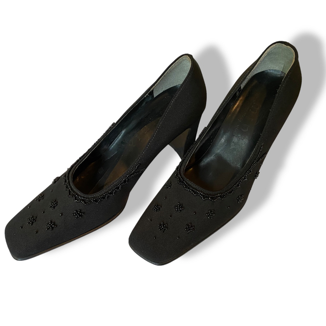Minixビーズスクエアトゥパンプス　37 (23.5cm) レディースの靴/シューズ(ハイヒール/パンプス)の商品写真