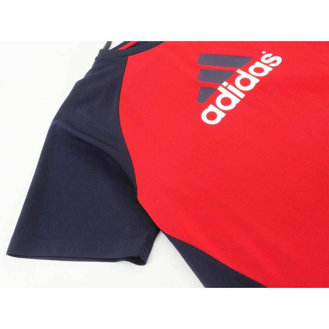 adidas(アディダス)のadidas アディダス ラグラン ロゴ プリント トレーニングウェア Tシャツ size0/紺ｘ赤 ■◆ メンズ メンズのトップス(Tシャツ/カットソー(七分/長袖))の商品写真