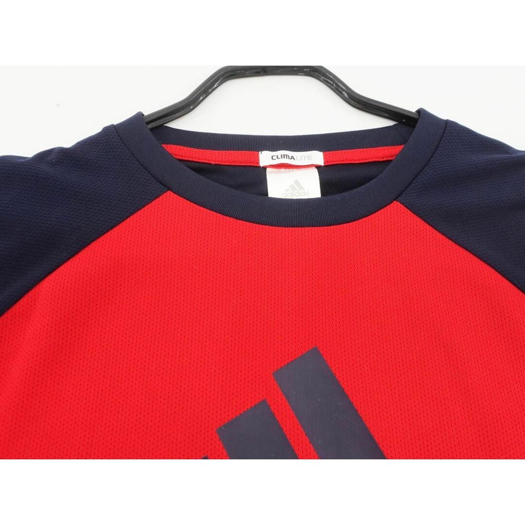 adidas(アディダス)のadidas アディダス ラグラン ロゴ プリント トレーニングウェア Tシャツ size0/紺ｘ赤 ■◆ メンズ メンズのトップス(Tシャツ/カットソー(七分/長袖))の商品写真