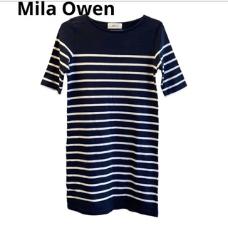 ミラオーウェン(Mila Owen)のMila Owen ミラオーウェン ボーダーワンピース 美品(ミニワンピース)