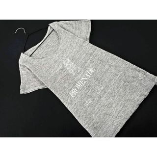 シップス(SHIPS)のシップス リネン100% プリント Tシャツ グレー ■◆ レディース(Tシャツ(半袖/袖なし))