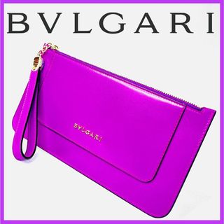 ブルガリ(BVLGARI)の【未使用】BVLGARI 本革 パープル コスメポーチ 品質証明シリアル番号付き(ボディバッグ/ウエストポーチ)