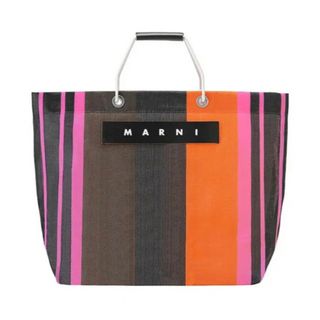 マルニ(Marni)の入手困難　人気　マルニ ストライプトートバッグ　マルチピンク　新品未使用(トートバッグ)