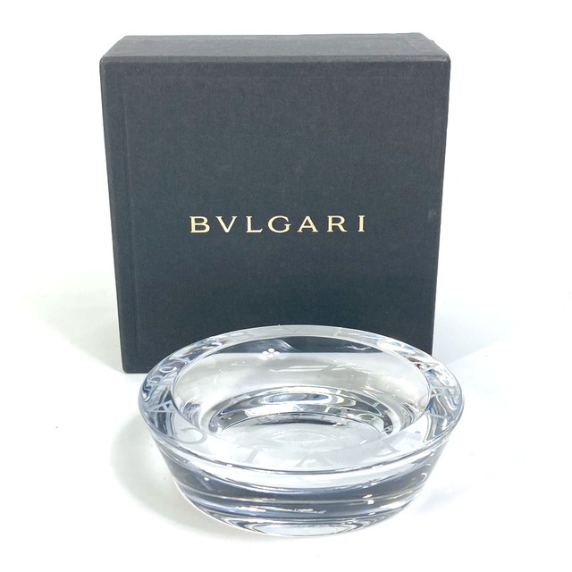 BVLGARI(ブルガリ)のブルガリ BVLGARI ローゼンタール  Rosentha 丸型 インテリア アッシュトレイ 灰皿 陶器 クリア 未使用 インテリア/住まい/日用品のインテリア小物(灰皿)の商品写真