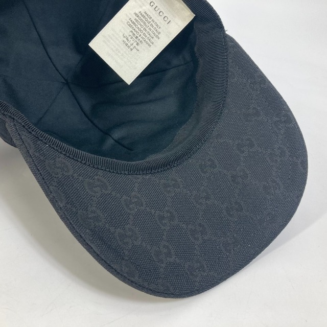 グッチ GUCCI GG ロゴ 576253 帽子 キャップ帽 ベースボール キャップ GGキャンバス/レザー ブラック 美品