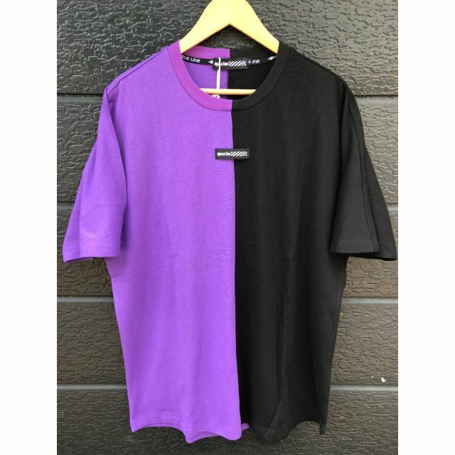 ツートン切替 Tシャツ【PUR/BLK】 メンズのトップス(Tシャツ/カットソー(半袖/袖なし))の商品写真