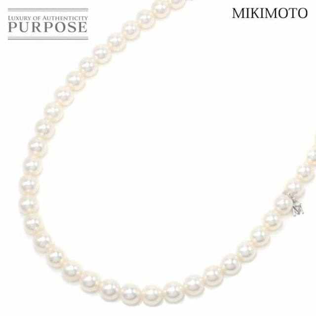 MIKIMOTO(ミキモト)のミキモト MIKIMOTO アコヤ真珠 8.5-8.0mm ネックレス 43cm K18 WG ホワイトゴールド 750 パール VLP 90189232 レディースのアクセサリー(ネックレス)の商品写真