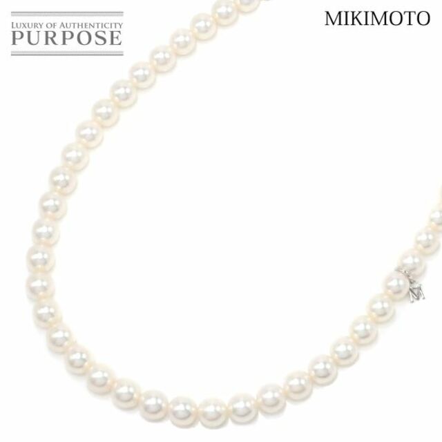 ミキモト MIKIMOTO アコヤ真珠 8.5-8.0mm ネックレス 43cm K18 WG ホワイトゴールド 750 パール VLP 90189232