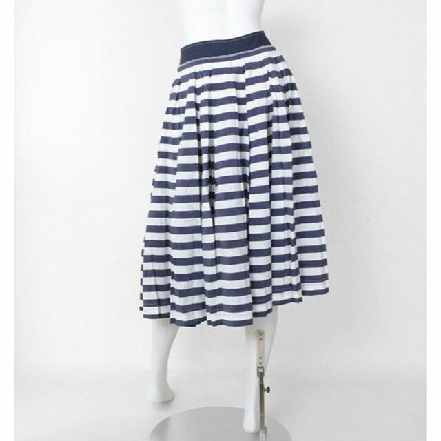 COMME des GARCONS GIRL(コムデギャルソンガール)のトリコ コムデギャルソン  19SS ボーダー スカート S  白×紺 レディースのスカート(ひざ丈スカート)の商品写真