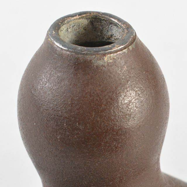 明治金工　古銅銀口　 葫蘆小瓶　線香炉　M　R5854