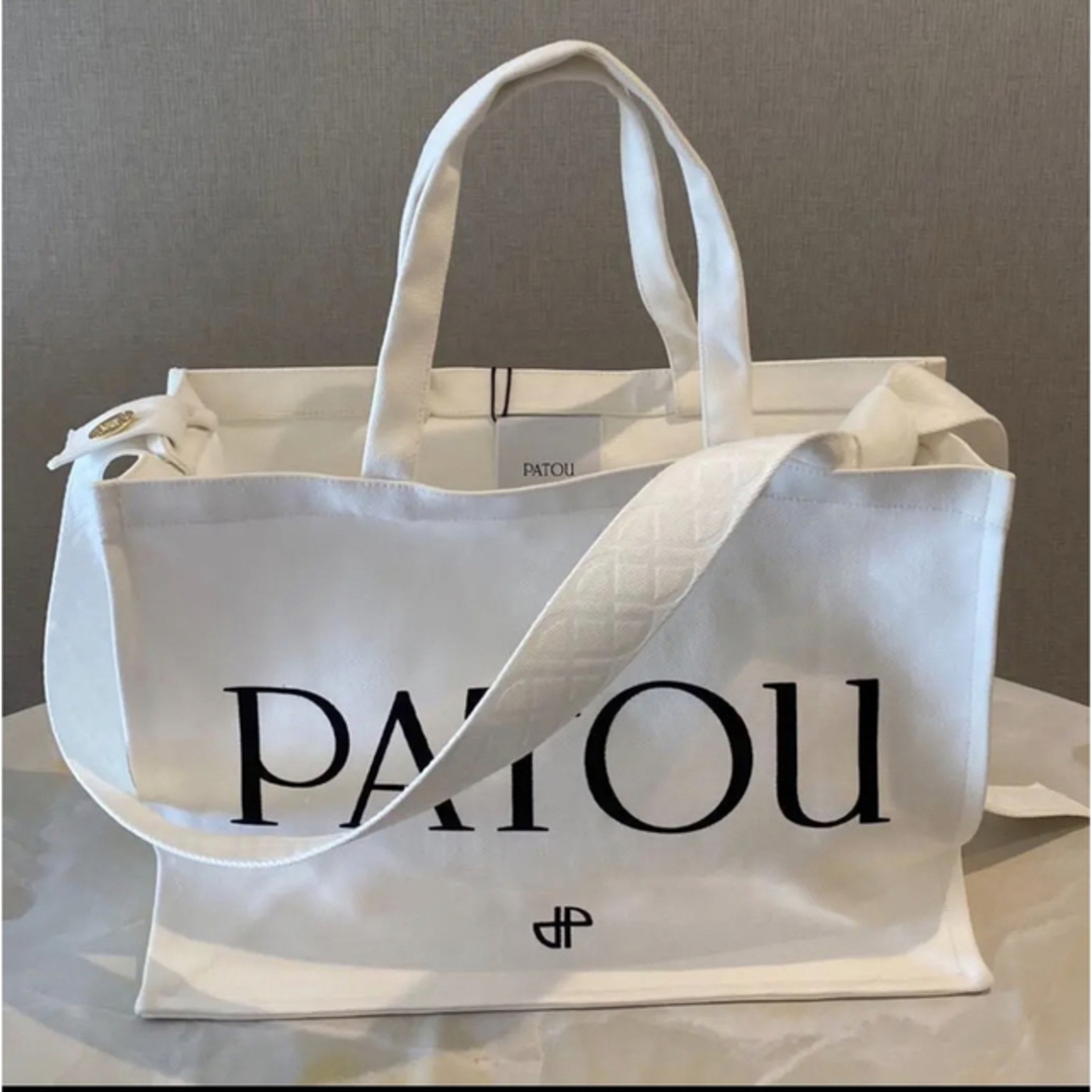 PATOU キャンバス トートバッグ コットン ホワイト