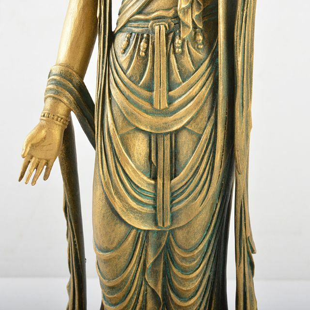 仏像　ブロンズ　瑠璃観音像　金属工芸　大仏師　HR5873　松久宗琳作　高さ約35.5cm