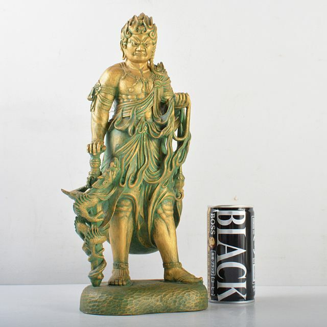 大仏師 松久宗琳作 ブロンズ 不動明王像 仏像 高さ約30.5cm 大仏師 松久宗琳作 ブロンズ 不動明王像 仏像 高さ約30.5cm