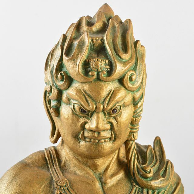 大仏師 松久宗琳作 ブロンズ 不動明王像 仏像 高さ約30.5cm 大仏師 松久宗琳作 ブロンズ 不動明王像 仏像 高さ約30.5cm