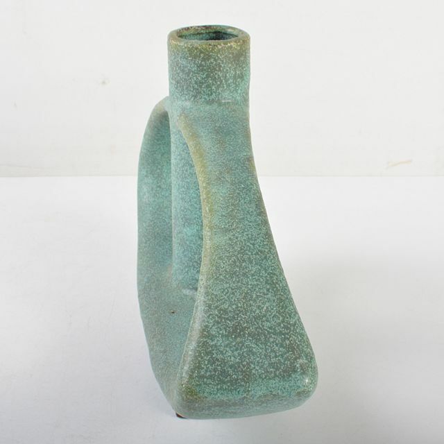 陶芸スペースエイジ　ミッドセンチュリーモダン　陶器製　花器　花瓶　N　R5877