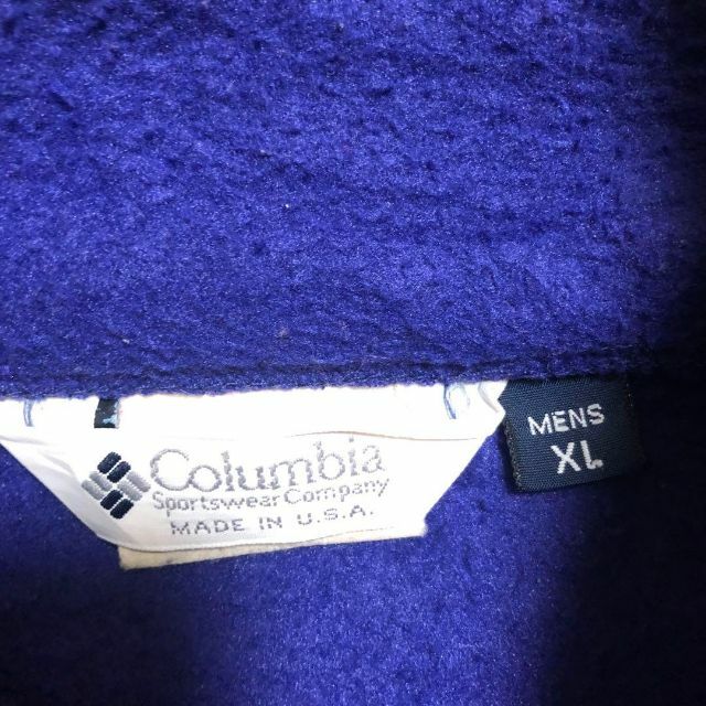 90s USA製 Columbia フリース 紫 XL  ジップアップ※購入 3