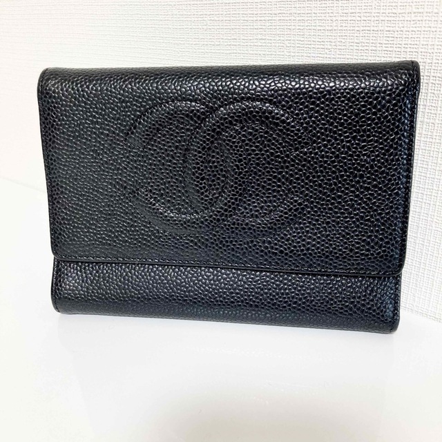 CHANEL(シャネル)のCHANEL シャネル キャビアスキン 長財布 ブラック 黒 ココマーク レディースのファッション小物(財布)の商品写真