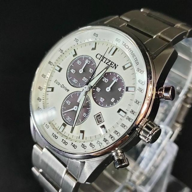 極美品【稼働品】CITIZEN シチズン H500 ホワイト シルバー ソーラー-