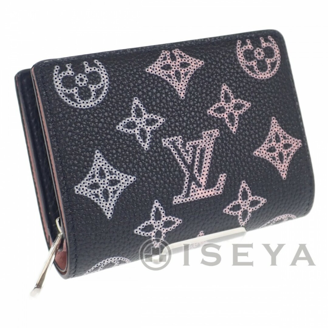 【Sランク】LOUIS VUITTON ルイヴィトン ポルトフォイユ・クレア 二つ折り財布 M81658 マヒナ ノワール ブラック レディース【ISEYA】