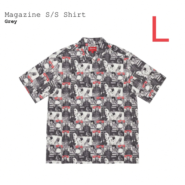 Supreme Magazine S/S Shirt  Grey   Lサイズsup