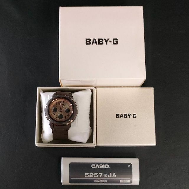 未使用極美品【稼働品】CASIO　カシオ　baby‐G　BGA-150　ブラウン