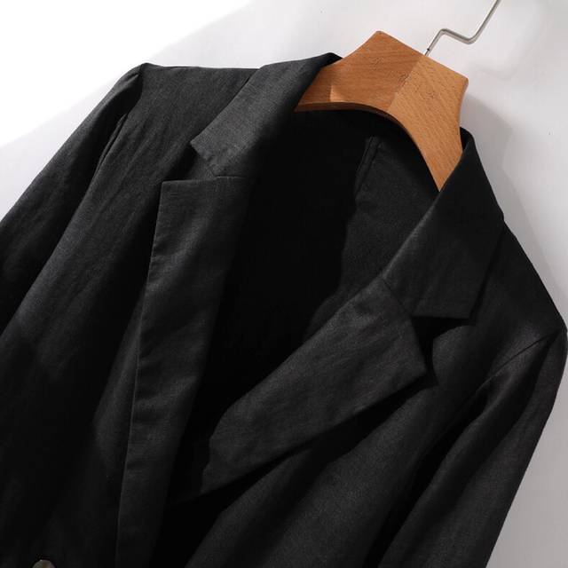 Loungedress(ラウンジドレス)のLoungedress リネンシアージャケット ブラック レディースのジャケット/アウター(テーラードジャケット)の商品写真