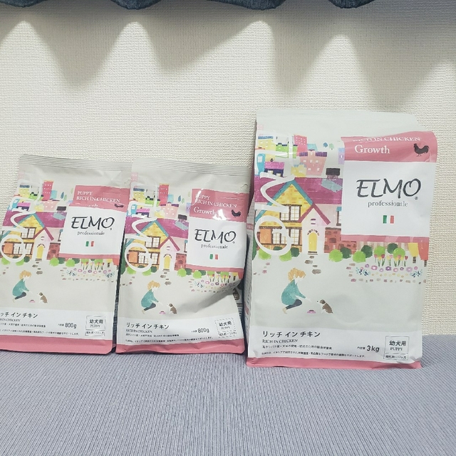 ELMO エルモ ドッグフード リッチ イン チキン 幼犬用　3㎏+800g×2