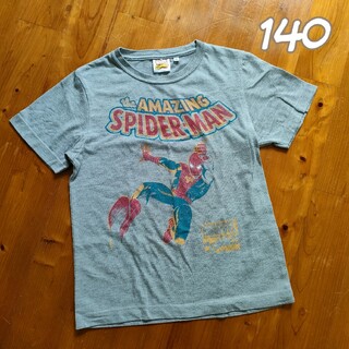 ジーユー(GU)の140(135-145 GU スパイダーマンの半袖Tシャツ　グレー　MARVEL(パンツ/スパッツ)