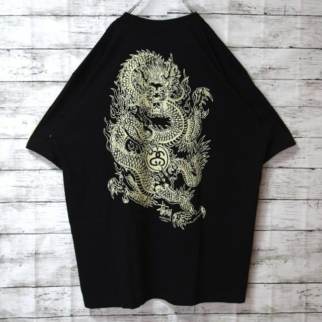 【ステューシー】即完モデル 正規・新品タグ ドラゴン ブラック L Tシャツ