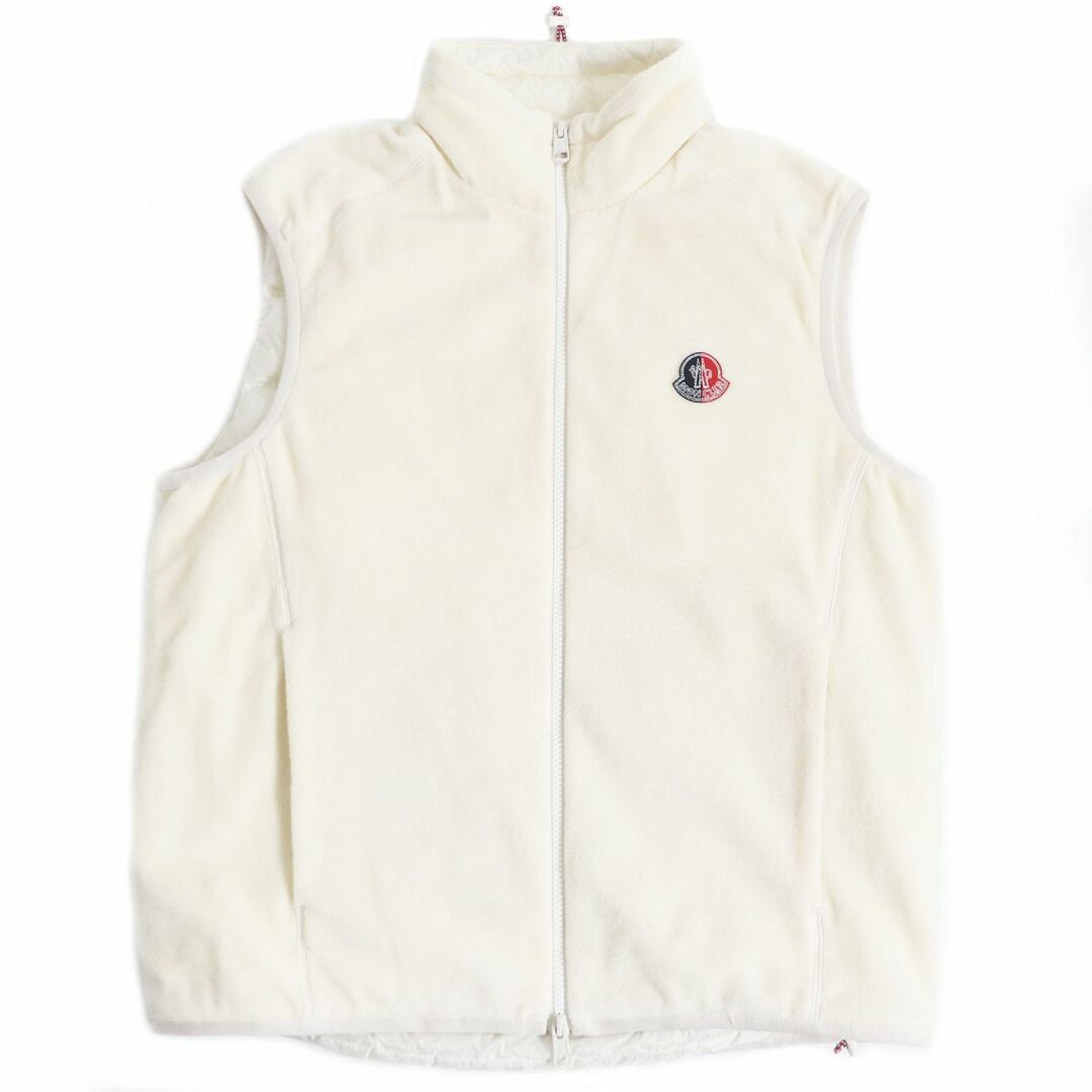 美品□21AW モンクレール ジーニアス 2 BEZZI GILET ロゴワッペン付き WZIP フリース ダウンベスト/ジレ アイボリー イタリア製 2 正規品