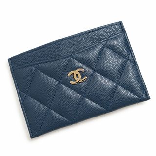 CHANEL シャネル クラシック カードケース マトラッセ ブルーグレー