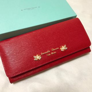 サマンサタバサプチチョイス(Samantha Thavasa Petit Choice)の新品 サマンサ♡ビジュー長財布 本革赤(財布)