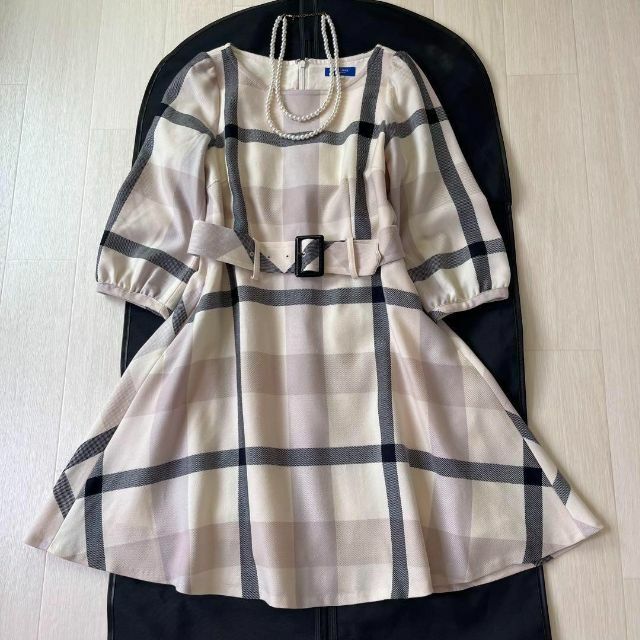 美品✨ブルーレーベルクレストブリッジ チェック柄 ワンピース Aライン