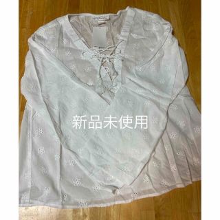 エイチアンドエム(H&M)のH & M コットン　刺繍レース　シャツブラウス　チュニック(シャツ/ブラウス(半袖/袖なし))