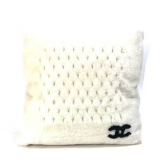 シャネル CHANEL ロゴ インテリア ピロー 枕 ニット クッション ウール レッド 美品