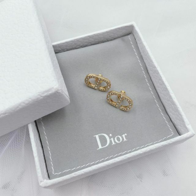 ✨美品✨ Dior PETIT CD スタッドピアス レジンパール ゴールド