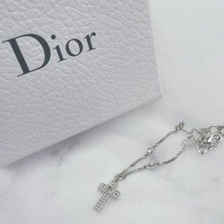 ✨希少✨ Dior 十字架 クロス ロゴ ブレスレット シルバー ラインストーン