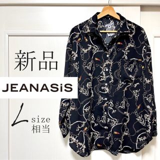 ジーナシス(JEANASIS)の【送料込】新品・タグ付き　JEANASIS 総柄・アソート柄シャツ　L(シャツ/ブラウス(長袖/七分))