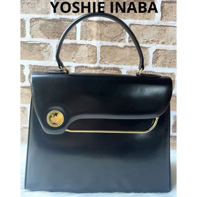 レディース美品 YOSHIE INABA ヨシエイナバ レザー ショルダー ハンドバッグ