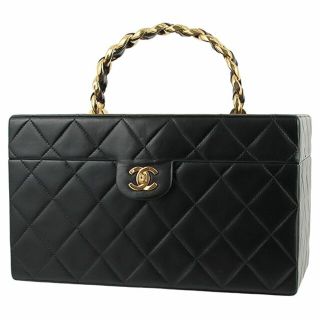 シャネル(CHANEL)のシャネル バッグ バニティバッグ 黒 レディース メイク 美品 h-g633(ハンドバッグ)