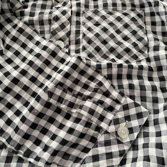 黒×白ギンガムチェックブラウスチュニック レディースのトップス(シャツ/ブラウス(長袖/七分))の商品写真