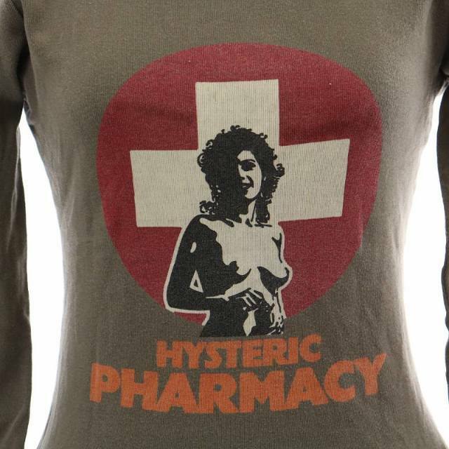 HYSTERIC GLAMOUR(ヒステリックグラマー)のヒステリックグラマー Tシャツ カットソー ロンT 長袖 プリント F グレー レディースのトップス(Tシャツ(長袖/七分))の商品写真