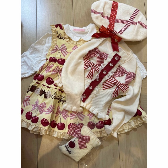 新品 シャーリーテンプル   チェリーチョコ  ワンピースキッズ服女の子用(90cm~)