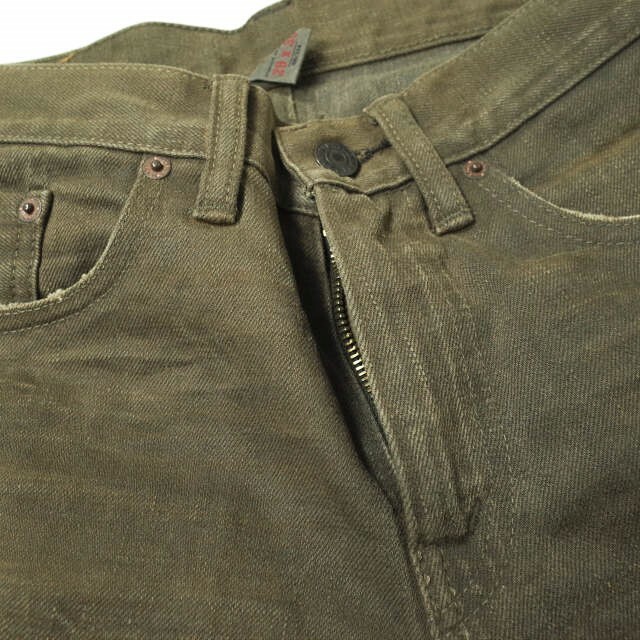 RRL(ダブルアールエル)のRRL ダブルアールエル Slim Fit 5-Pocket Denim Distressed Brown Wash スリムフィットデニムパンツ 782820976001 29 ブラウン Double RL ジーンズ ZIP FLY ボトムス【中古】【RRL】 メンズのパンツ(デニム/ジーンズ)の商品写真