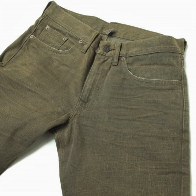 RRL(ダブルアールエル)のRRL ダブルアールエル Slim Fit 5-Pocket Denim Distressed Brown Wash スリムフィットデニムパンツ 782820976001 29 ブラウン Double RL ジーンズ ZIP FLY ボトムス【中古】【RRL】 メンズのパンツ(デニム/ジーンズ)の商品写真