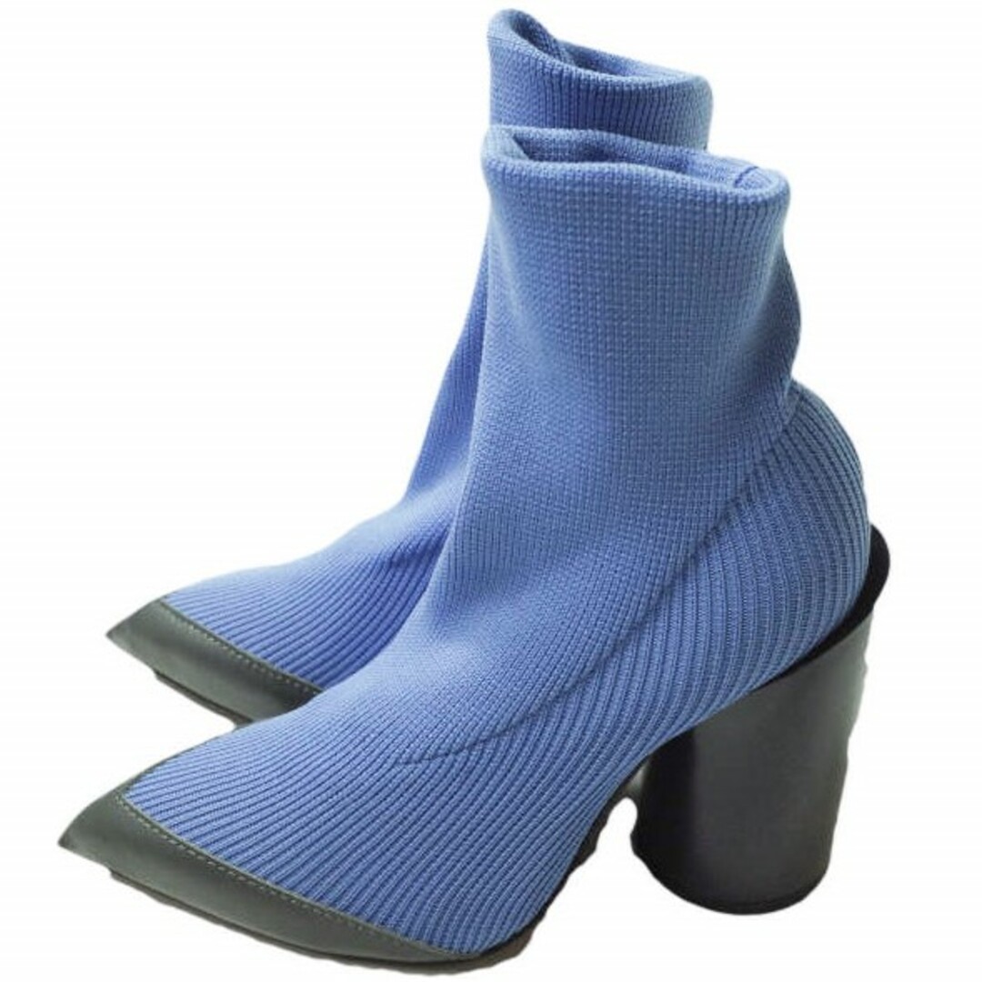 TOGA トーガ 17AW Heel Knit Leather Trimmed Ankle Boots リブニットアンクルブーツ TA81-AJ127 37(23-23.5cm) ブルー ポインテッドトゥ ソックス シューズ【TOGA】 1