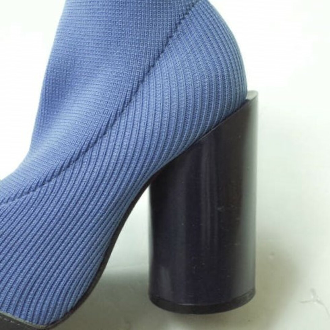 TOGA トーガ 17AW Heel Knit Leather Trimmed Ankle Boots リブニットアンクルブーツ TA81-AJ127 37(23-23.5cm) ブルー ポインテッドトゥ ソックス シューズ【TOGA】 6